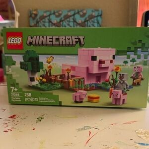 LEGO Minecraft Pig House Set with Pink and Green